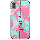 Turquoise & Pink - Marbled iPhone Case  Black Impact Custom Phone Case - Case Warehouse