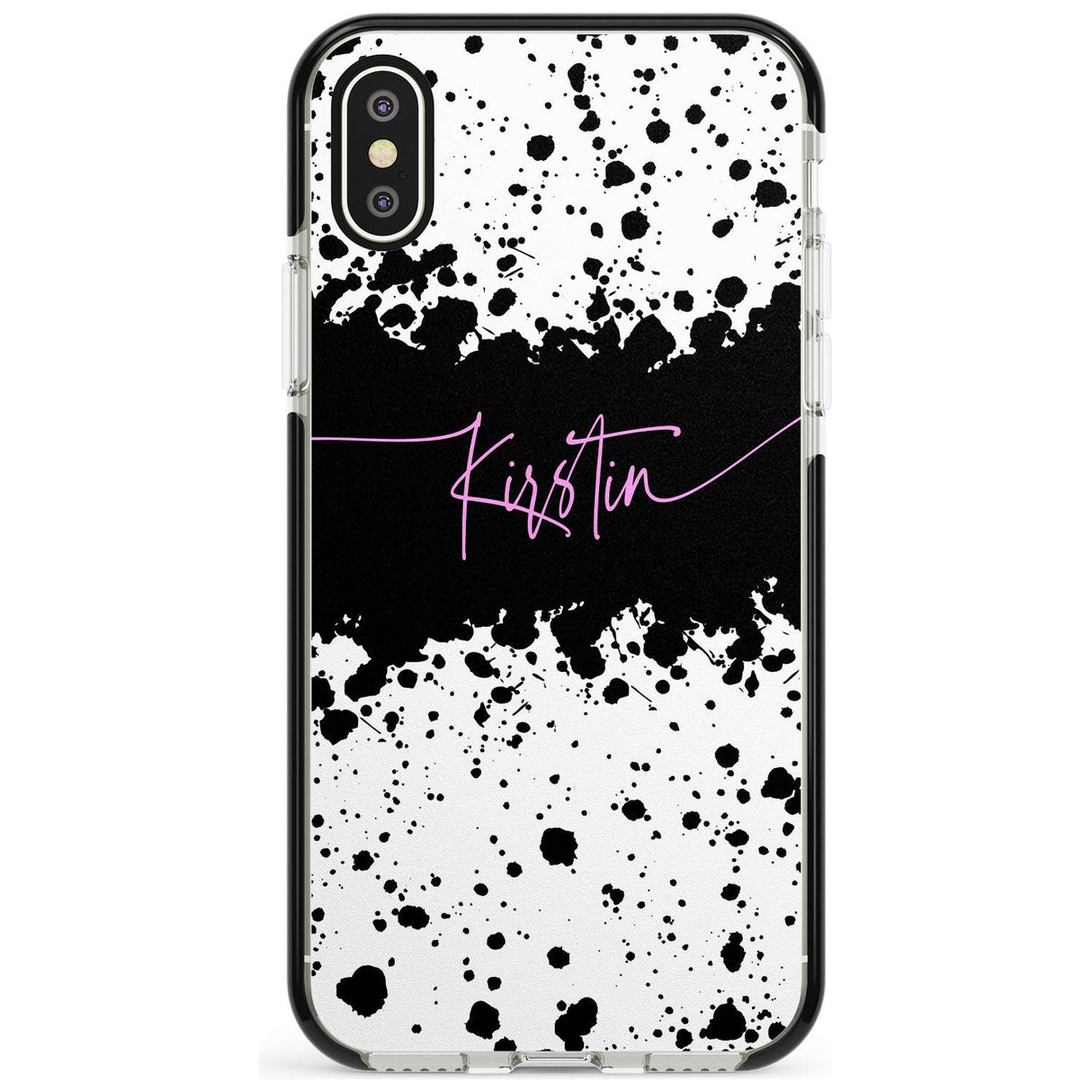 Black & White Paint Splatters iPhone Case  Black Impact Custom Phone Case - Case Warehouse