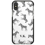 Personalised Zebra Pattern Pink Fade Impact Phone Case for iPhone X XS Max XR