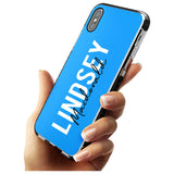 Bold Custom Name: Blue Black Impact Phone Case for iPhone X XS Max XR