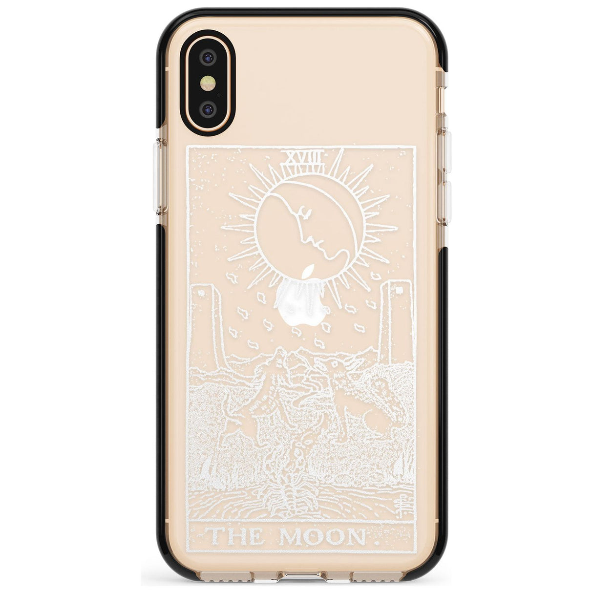 The Moon Tarot Card - White Transparent Pink Fade Impact Phone Case for iPhone X XS Max XR