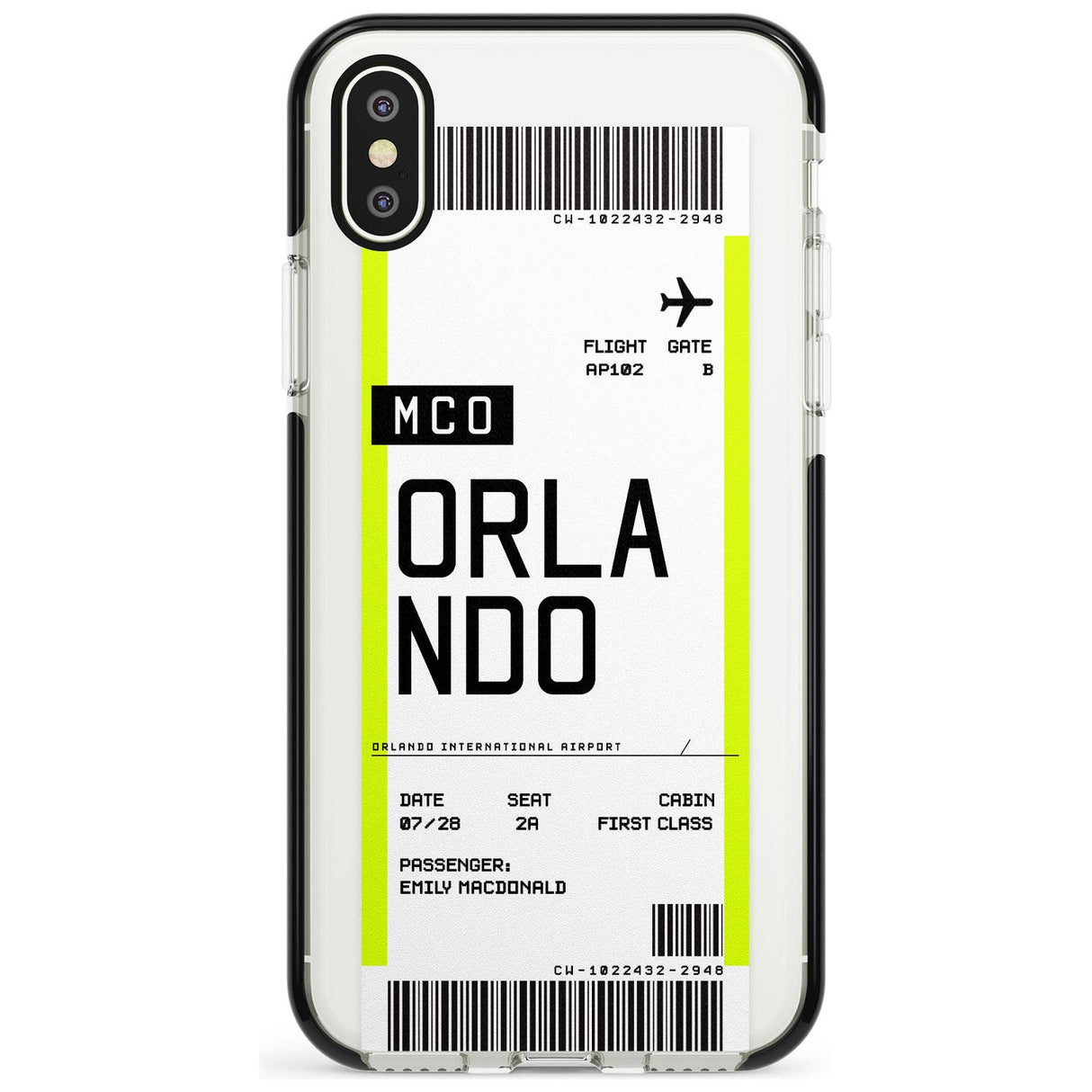 Orlando Boarding Pass iPhone Case  Black Impact Custom Phone Case - Case Warehouse