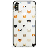 Cute Cat Face Transparent Phone Case iPhone X / iPhone XS / Black Impact Case,iPhone XR / Black Impact Case,iPhone XS MAX / Black Impact Case Blanc Space