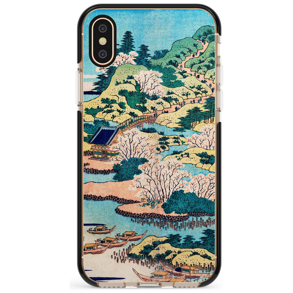 Coastal Community by Katsushika Hokusai  Pink Fade Impact Phone Case for iPhone X XS Max XR