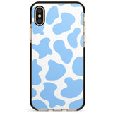 Blue and White Cow Print Black Impact Phone Case for iPhone X XS Max XR