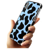 Blue and Black Cow Print Black Impact Phone Case for iPhone X XS Max XR