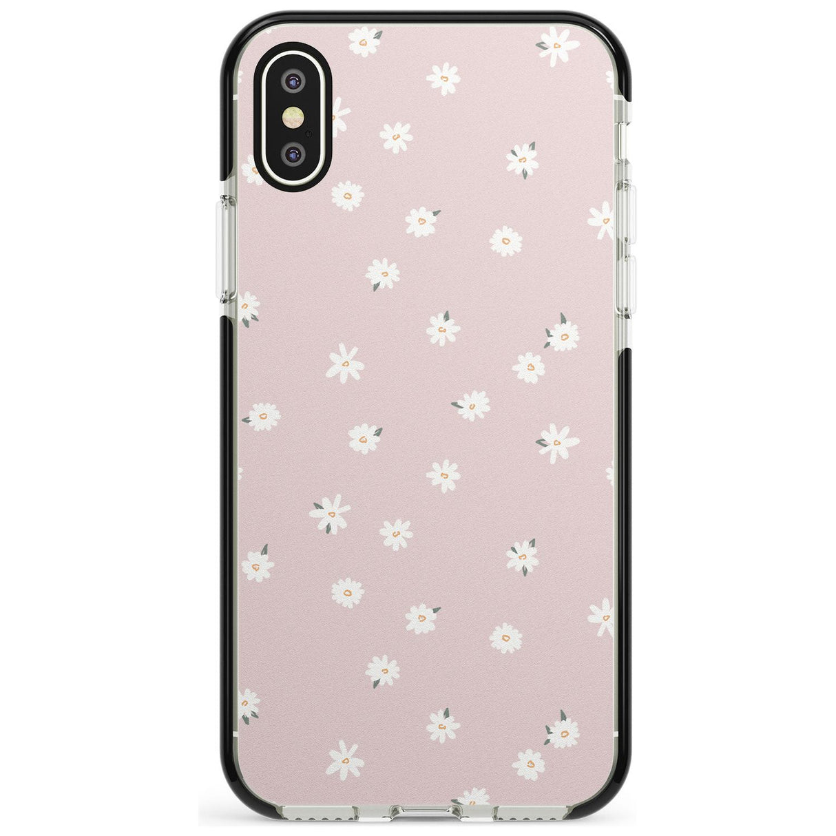 Painted Daises on Pink - Cute Floral Daisy Design Pink Fade Impact Phone Case for iPhone X XS Max XR