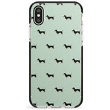 Dachshund Dog Pattern Black Impact Phone Case for iPhone X XS Max XR