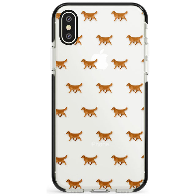 Golden Retriever Dog Pattern Clear Phone Case iPhone X / iPhone XS / Black Impact Case,iPhone XR / Black Impact Case,iPhone XS MAX / Black Impact Case Blanc Space