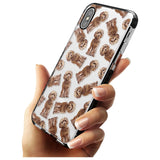 Cockapoo (Brown) Watercolour Dog Pattern Black Impact Phone Case for iPhone X XS Max XR