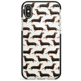 Dachshund (Black & Tan) Watercolour Dog Pattern Black Impact Phone Case for iPhone X XS Max XR