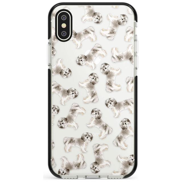 Shih tzu (Short Hair) Watercolour Dog Pattern Black Impact Phone Case for iPhone X XS Max XR