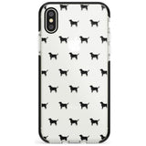 Black Labrador Dog Pattern Clear Black Impact Phone Case for iPhone X XS Max XR