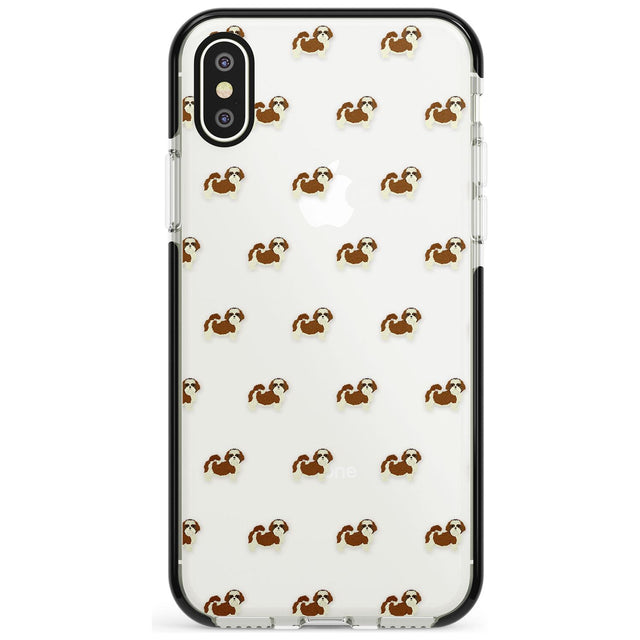 Shih Tzu Dog Pattern Clear Black Impact Phone Case for iPhone X XS Max XR