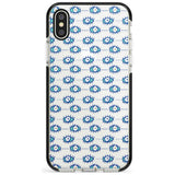 Crazy Eyes (Clear) Psychedelic Eyes Pattern Black Impact Phone Case for iPhone X XS Max XR