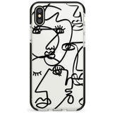 Continuous Line Faces: Black on Clear Pink Fade Impact Phone Case for iPhone X XS Max XR