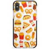 Fast Food Patterns Kawaii Fast Food Mix Phone Case iPhone X / iPhone XS / Black Impact Case,iPhone XR / Black Impact Case,iPhone XS MAX / Black Impact Case Blanc Space