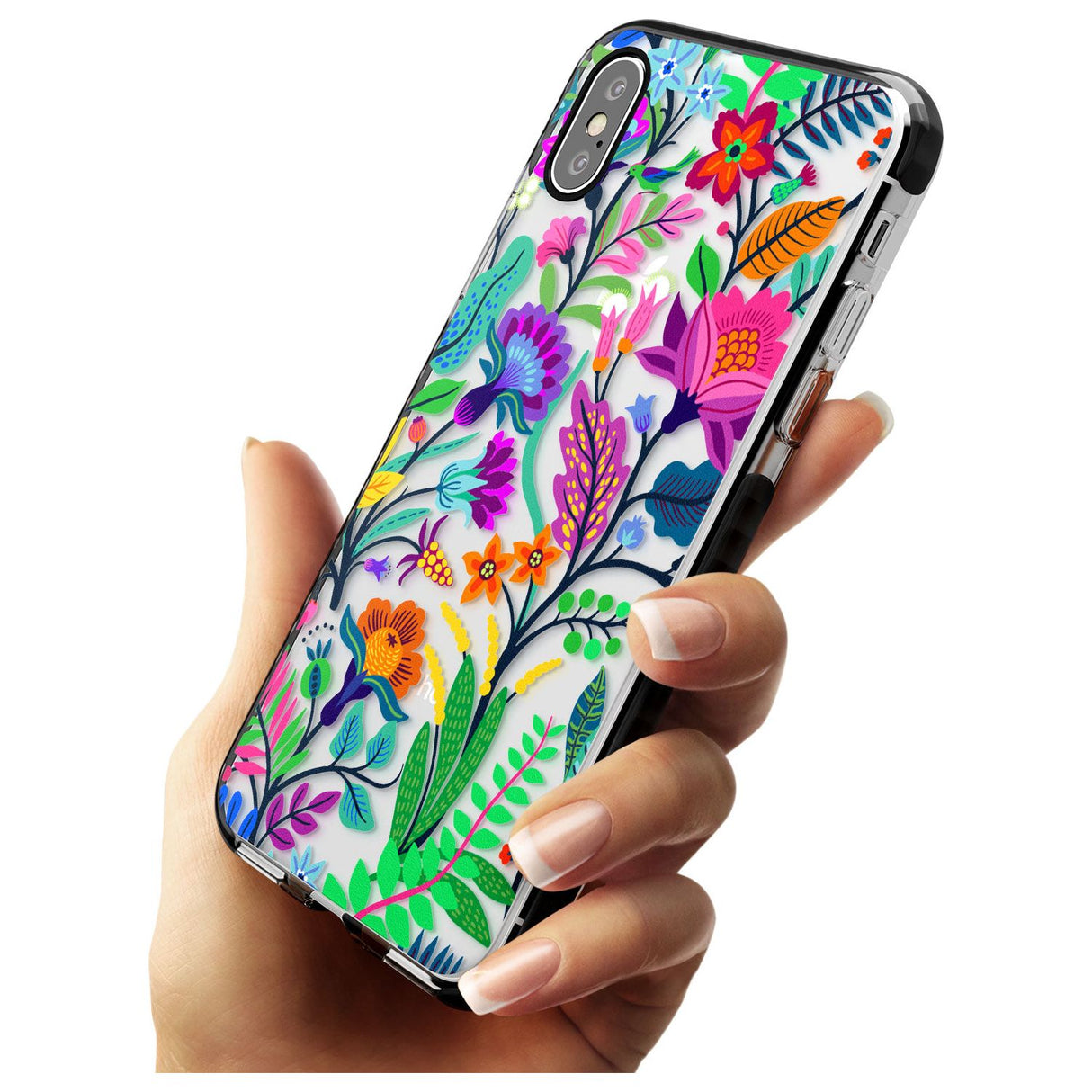 Floral Vibe Black Impact Phone Case for iPhone X XS Max XR