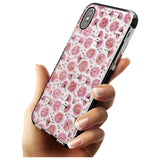 Pink Flowers & Blossoms Transparent Design Black Impact Phone Case for iPhone X XS Max XR