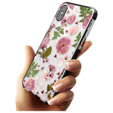 Natural Arrangement of Flowers & Leaves Design Black Impact Phone Case for iPhone X XS Max XR