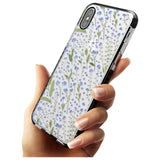 Blue Wild Flower Design Black Impact Phone Case for iPhone X XS Max XR