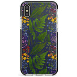 Busy Floral and Fern Design - Navy Black Impact Phone Case for iPhone X XS Max XR