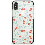 Red Berries Transparent Floral Black Impact Phone Case for iPhone X XS Max XR