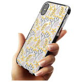 Yellow Leaves Transparent Floral Black Impact Phone Case for iPhone X XS Max XR