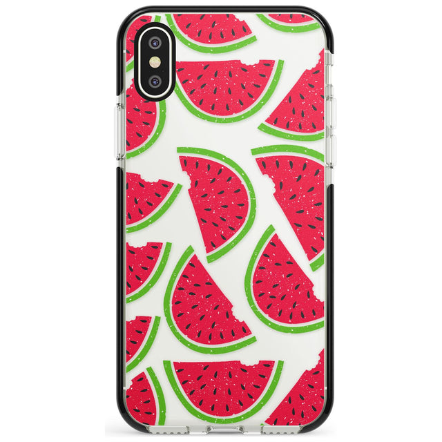 Watermelon Pattern Black Impact Phone Case for iPhone X XS Max XR