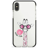 Think Pink Giraffe Black Impact Phone Case for iPhone X XS Max XR