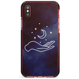 Floating Moon Above Hand Pink Fade Impact Phone Case for iPhone X XS Max XR