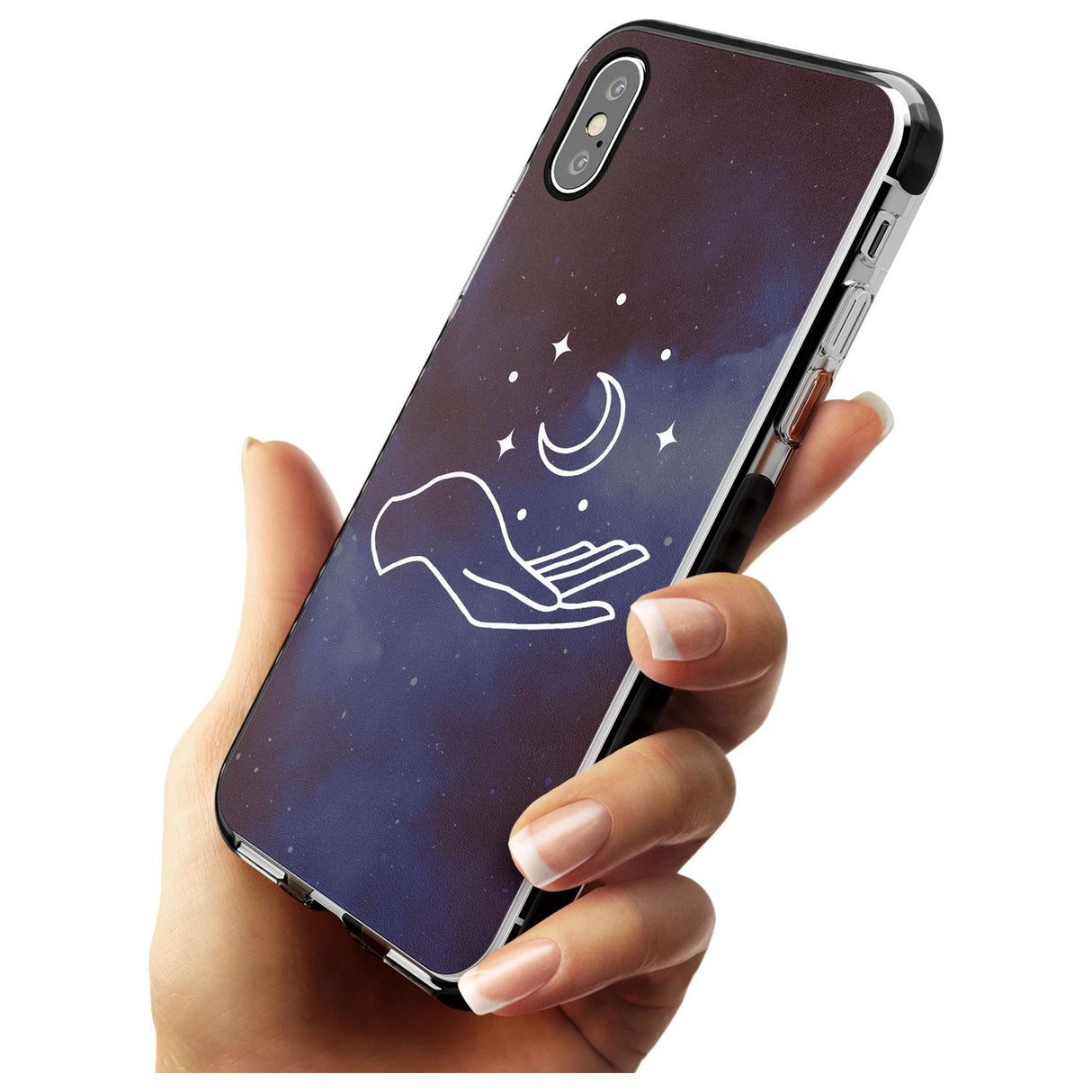 Floating Moon Above Hand Pink Fade Impact Phone Case for iPhone X XS Max XR