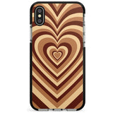 Latte Heart Illusion Black Impact Phone Case for iPhone X XS Max XR