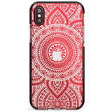 White Henna Flower Wheel Black Impact Phone Case for iPhone X XS Max XR