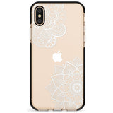 White Henna Florals Black Impact Phone Case for iPhone X XS Max XR