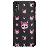 Demon Cat Pattern Black Impact Phone Case for iPhone X XS Max XR