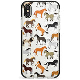 Horse Pattern Black Impact Phone Case for iPhone X XS Max XR