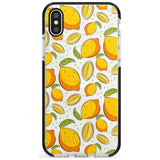 Lemon Pattern Black Impact Phone Case for iPhone X XS Max XR