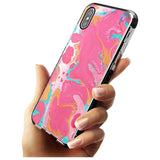 Pink, Orange & Turquoise Marbled Paper Pattern Black Impact Phone Case for iPhone X XS Max XR