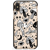 Psychedelic Mushrooms Pattern Black Impact Phone Case for iPhone X XS Max XR