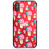 Cute Mushrooms Pattern Black Impact Phone Case for iPhone X XS Max XR