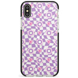 Checkered Love Pattern Black Impact Phone Case for iPhone X XS Max XR