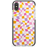 Wonky Squares Pattern Black Impact Phone Case for iPhone X XS Max XR