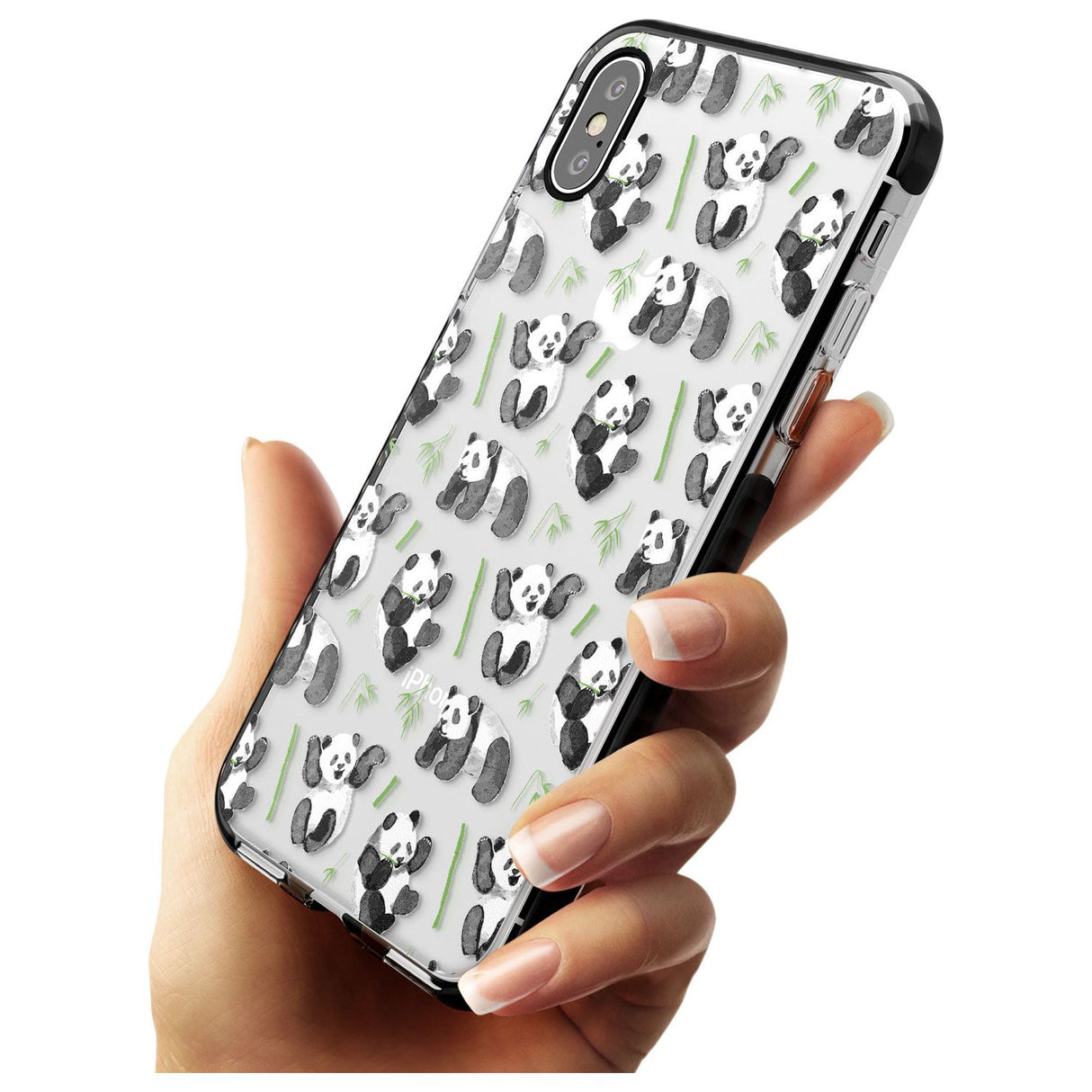 Watercolour Panda Pattern Pink Fade Impact Phone Case for iPhone X XS Max XR