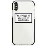 Happy on Social Media iPhone Case  Black Impact Phone Case - Case Warehouse