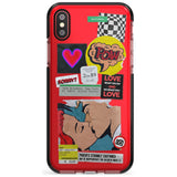 Retro Sticker Mix Pink Fade Impact Phone Case for iPhone X XS Max XR