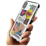 Retro Sticker Mix Pink Fade Impact Phone Case for iPhone X XS Max XR