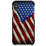 Distressed US Flag Black Impact Phone Case for iPhone X XS Max XR