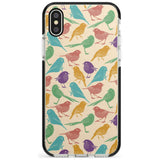 Colourful Feathered Friends Bird Black Impact Phone Case for iPhone X XS Max XR