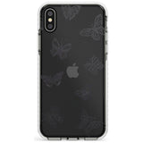 Grey Butterfly Line Pattern Impact Phone Case for iPhone X XS Max XR